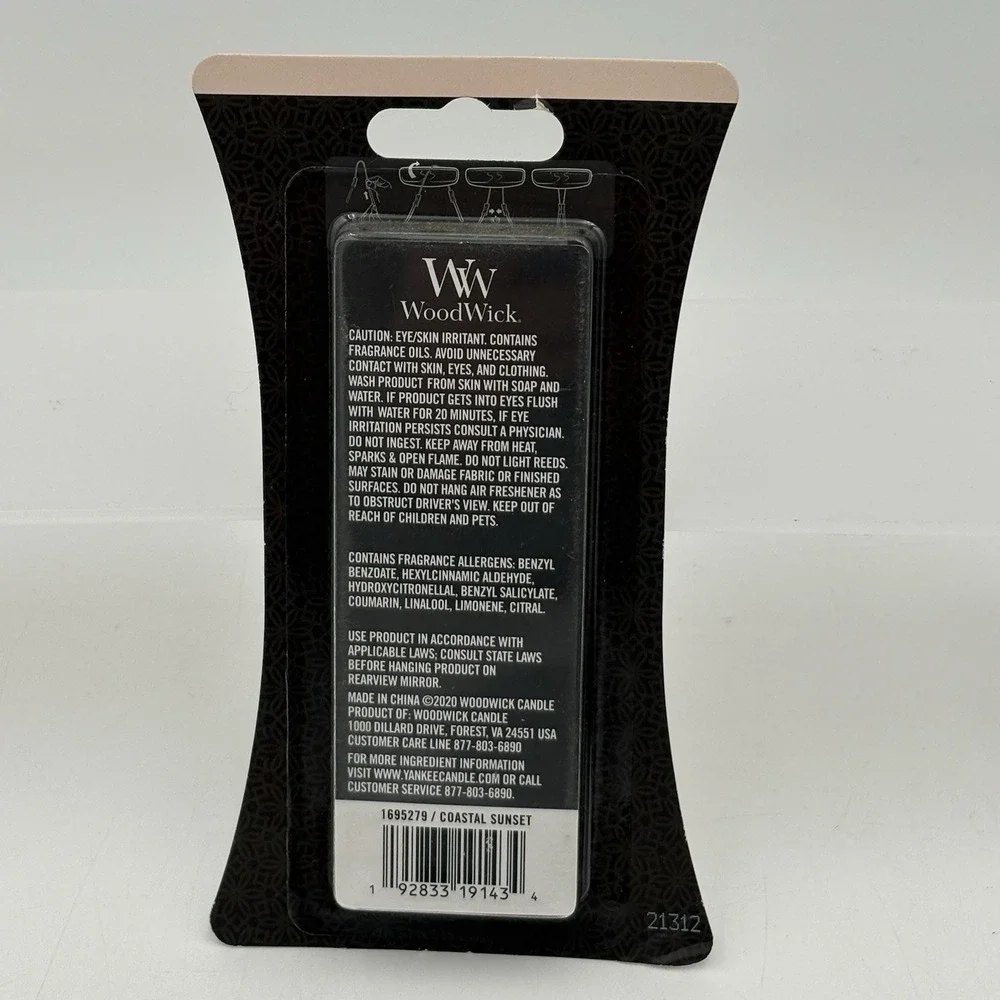 3x WoodWick Auto Reeds Coastal Sunset Car Air Freshener Refills 2-Pack Each‎